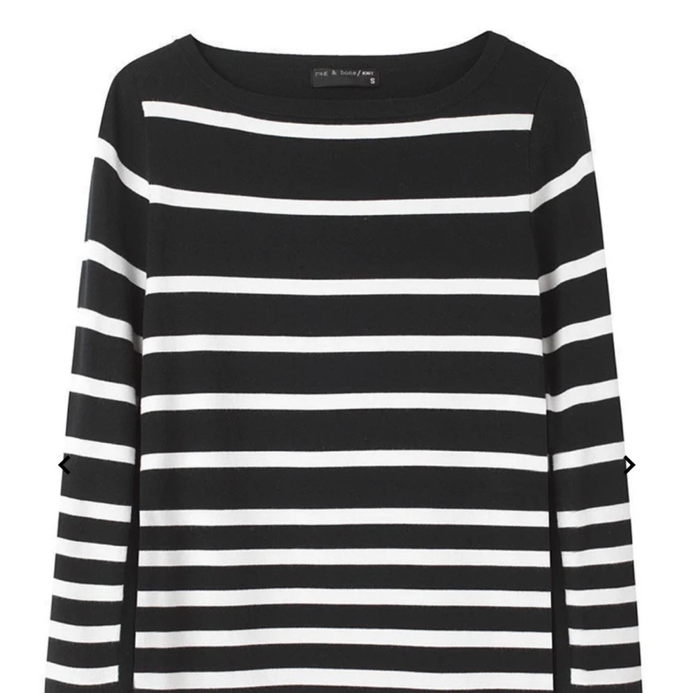 Rag & Bone Monochrome Striped Long Sleeve Top